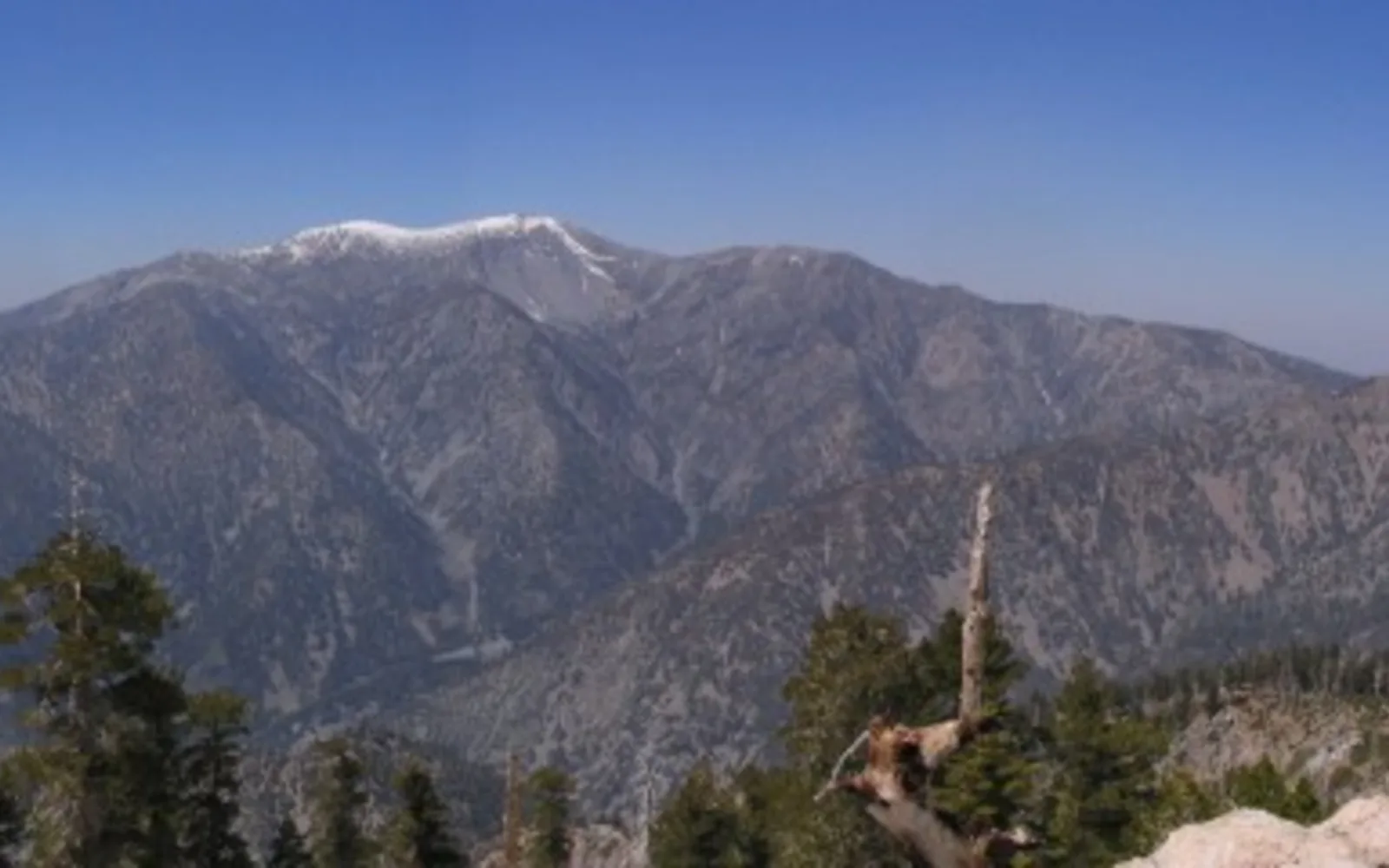 Panoramic view of the San Gabriel Mountains ridge and peaks